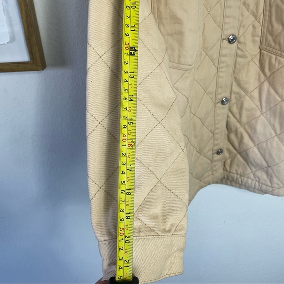 NWT Topshop Beige Quilted Denim Jacket Size: 8 - Picture 5 of 8